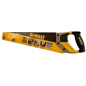DeWalt 15" Hand Saw 8 TPI Rubber Grip Made in USA NWT NEW UNUSED
